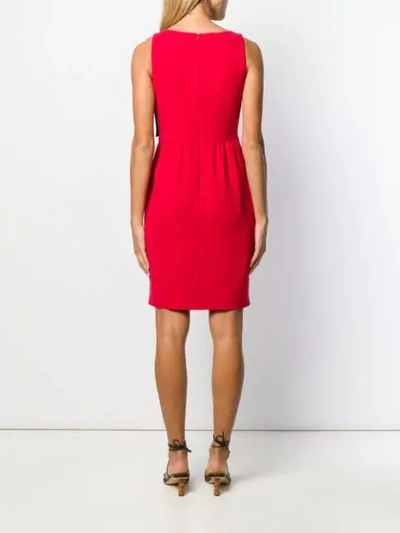 Shop Boutique Moschino Chain-embellished Crepe Dress In Red