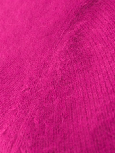 Shop Bellerose Round Neck Fuzzy Knit Sweater In Pink