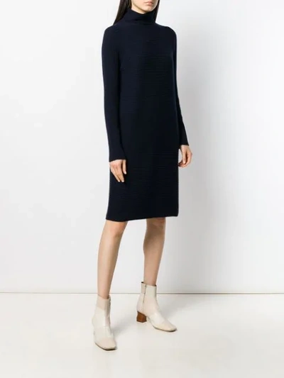 Shop Antonelli Turtleneck Knitted Dress In Blue