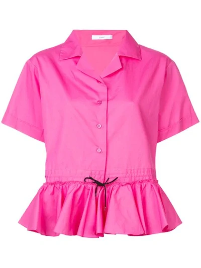 Shop Tome Ruffle Peplum Hem Shirt - Pink