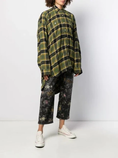 Shop R13 Oversized Plaid Shirt In Green Plaid