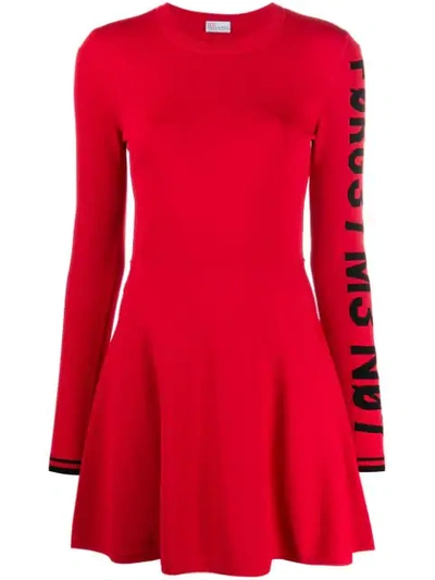 Shop Red Valentino "forget Me Not" Flared Dress In Red