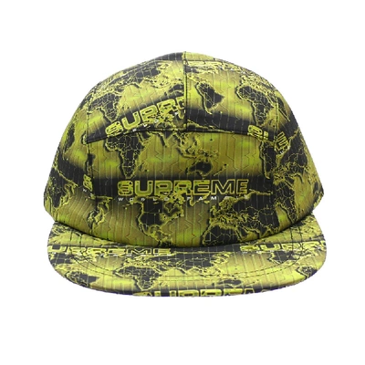 Pre-owned Supreme  World Famous Taped Seam Camp Cap Acid Green