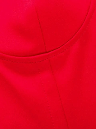 Shop Self-portrait Ruffled Asymmetric Bustier Top In Red