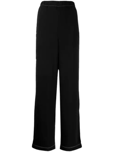 Shop Mm6 Maison Margiela Contrast Stitching Trousers In Black