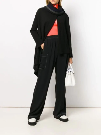 Shop Mm6 Maison Margiela Contrast Stitching Trousers In Black