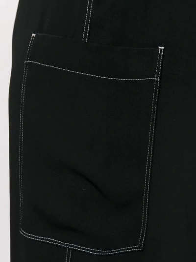 Shop Mm6 Maison Margiela Contrast Stitching Trousers In Black