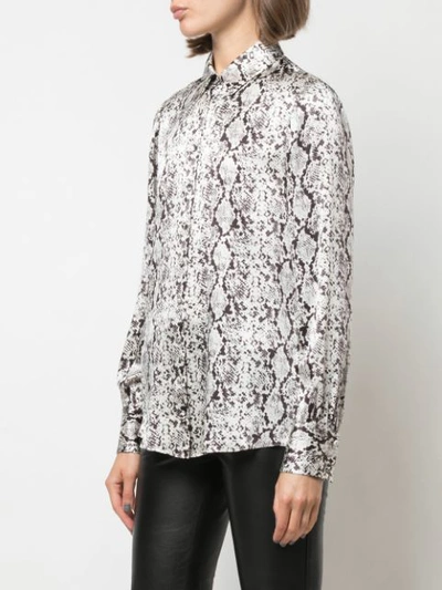 Shop Cinq À Sept Python Print Isha Shirt In White