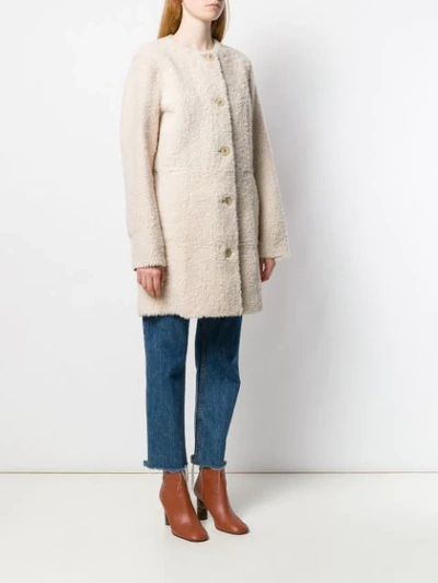 Shop Drome Buttoned-up Coat In Neutrals