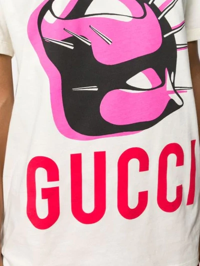 Shop Gucci Manifesto Oversized T-shirt In Neutrals