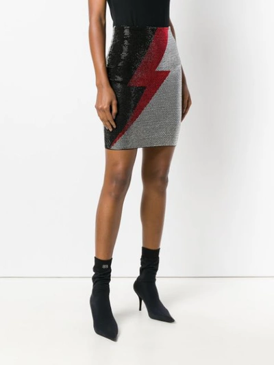 Shop Balmain Embellished Thunder Skirt - Black