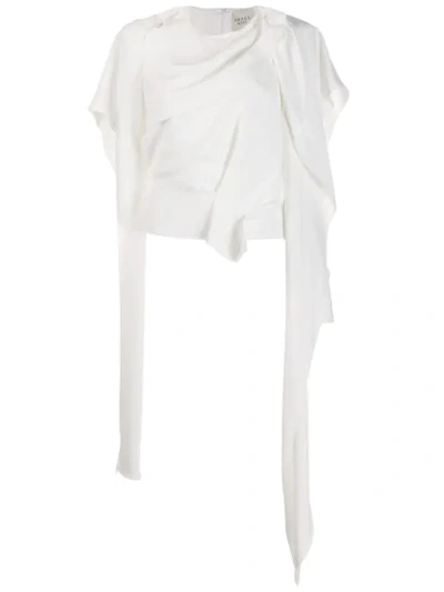 Shop A.w.a.k.e. Draped Roman Blouse In White