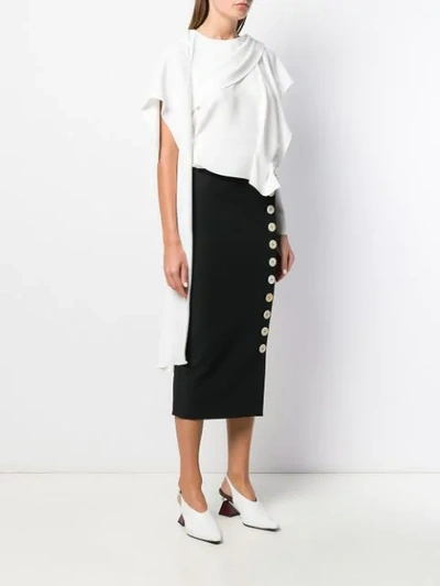 Shop A.w.a.k.e. Draped Roman Blouse In White