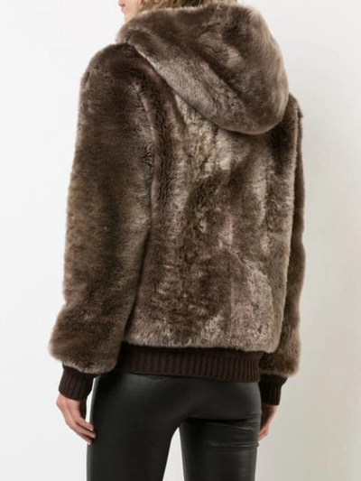 Saint Laurent Zip Hoodie In Brown ModeSens