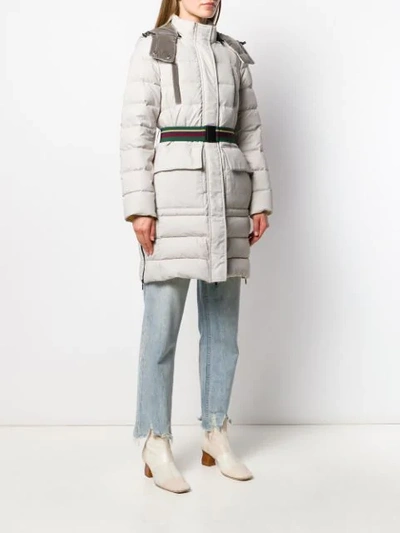 Shop Etro Hooded Padded Jacket In 2 Grey