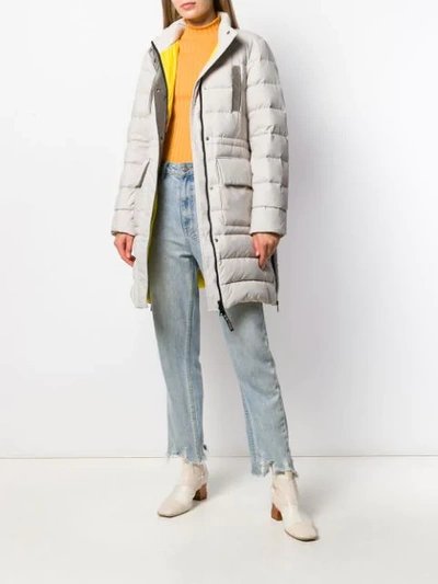 Shop Etro Hooded Padded Jacket In 2 Grey