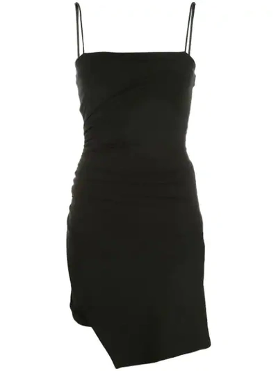 Shop Cinq À Sept Asymmetric Hem Slip Dress In Black