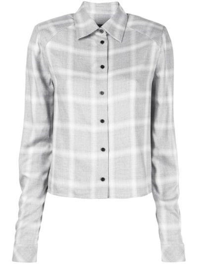 Shop Rta Long-sleeved Check Shirt In Grey