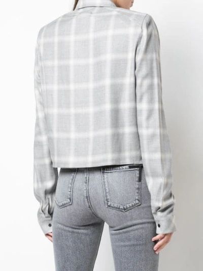 Shop Rta Long-sleeved Check Shirt In Grey