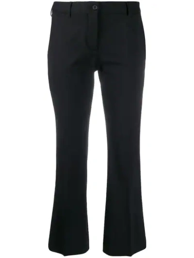 Shop Alberto Biani Cropped Tailored Trousers In Black