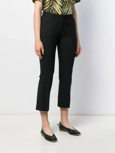 Shop Alberto Biani Cropped Tailored Trousers In Black