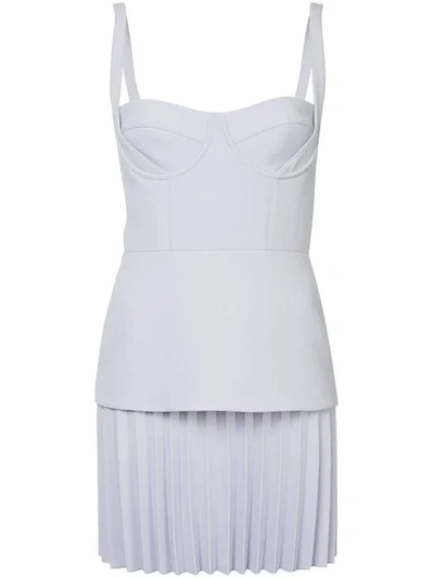Shop Dion Lee Bustier Pleated Mini Dress In Pink