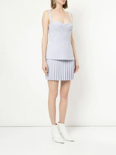 Shop Dion Lee Bustier Pleated Mini Dress In Pink
