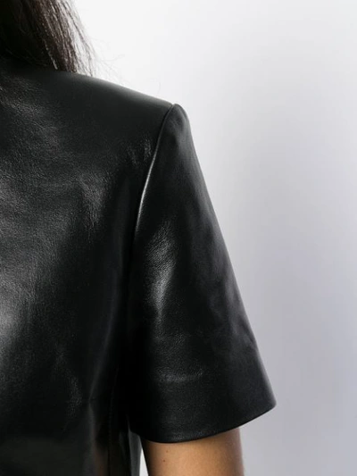Saint Laurent Leather T-shirt Dress In Black | ModeSens