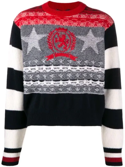 Shop Tommy Hilfiger Intarsia-knit Jumper In Black