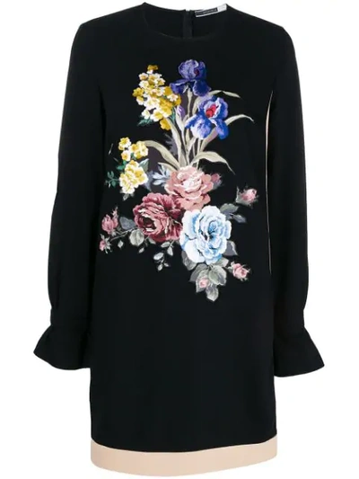 Shop Sport Max Code Floral Embroidered Shift Dress In Black