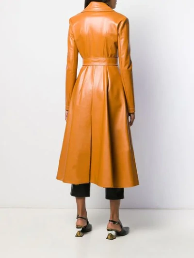 Shop A.w.a.k.e. Belted Wrap Coat In Orange