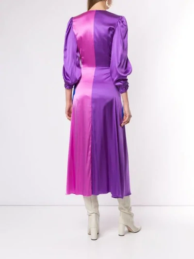 ANNA OCTOBER COLOUR-BLOCK WRAP DRESS - 粉色