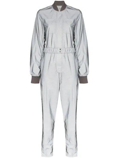 Shop Kirin Peggy Gou Reflective Bomber Jumpsuit In Silver
