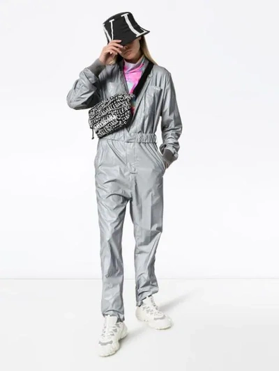 Shop Kirin Peggy Gou Reflective Bomber Jumpsuit In Silver