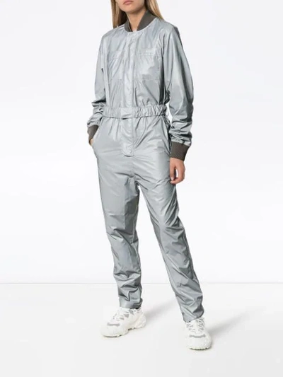 Shop Kirin Peggy Gou Reflective Bomber Jumpsuit In Silver