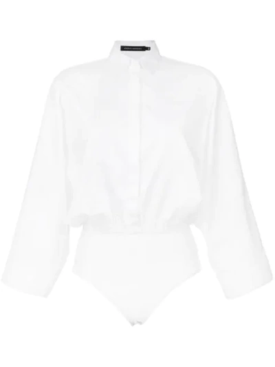 Shop Andrea Marques Wide Sleeves Bodysuit - Branco