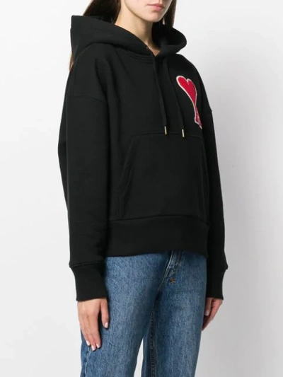 Shop Ami Alexandre Mattiussi Logo Hooded Sweatshirt In Black