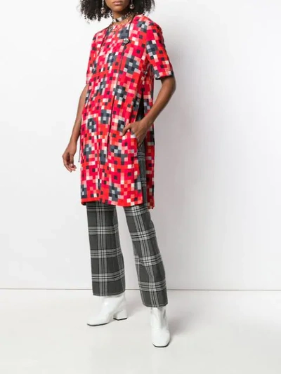 Shop Marni Plaid Print Trousers In Grey