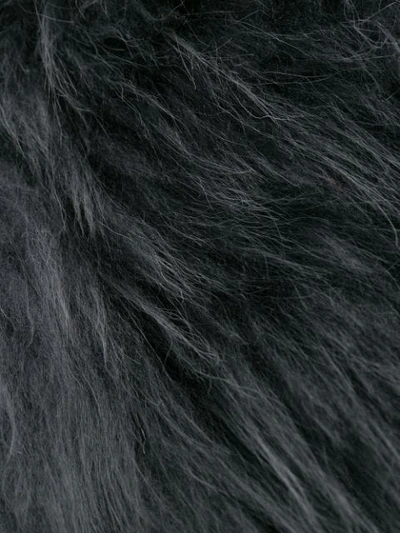 Shop Prada Oversized Fur Coat In Grey
