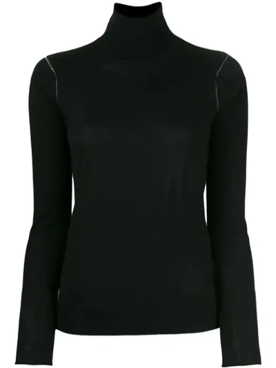 Shop Joseph Turtle Neck Knitted Sweater In Black