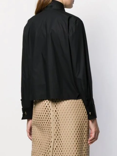 Shop Fendi Maxi-bow Taffeta Blouse In Black