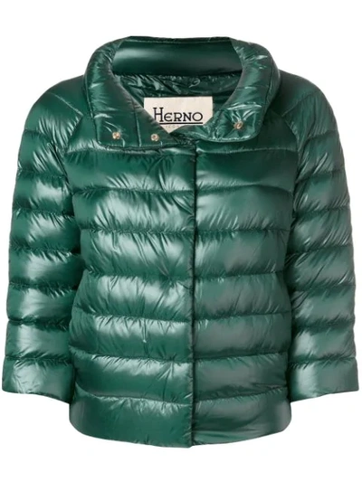 Shop Herno Sofia Puffer Jacket In Green