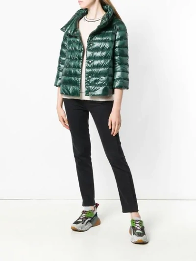 Shop Herno Sofia Puffer Jacket In Green