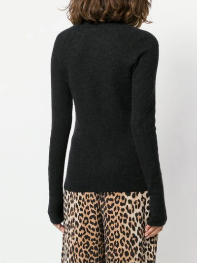 Shop Balmain Fine Knit Sweater In Black