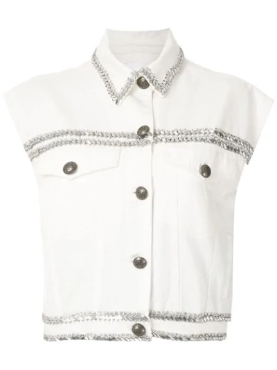 Shop Andrea Bogosian Paiva Embroidered Vest In White