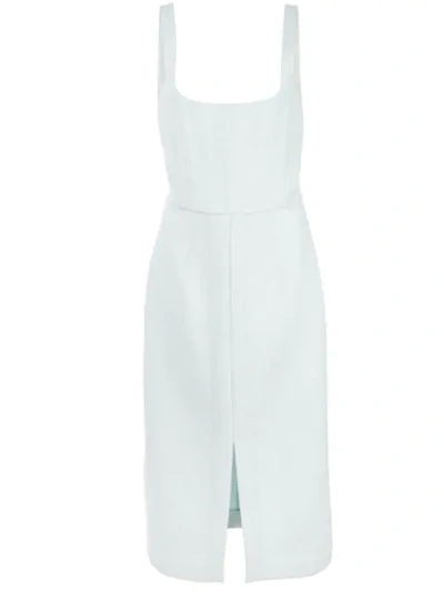 Shop Dion Lee Corset Detail Midi Dress In Blue