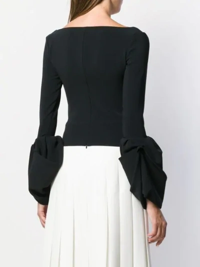 Shop A.w.a.k.e. Low Cut Blouse In Black