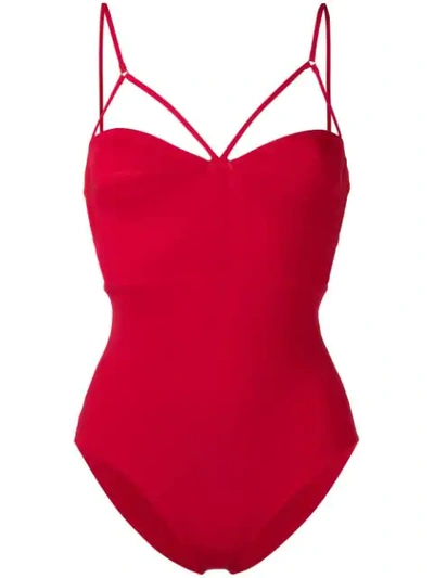Shop Angelys Balek Bustier Swimsuit - Red