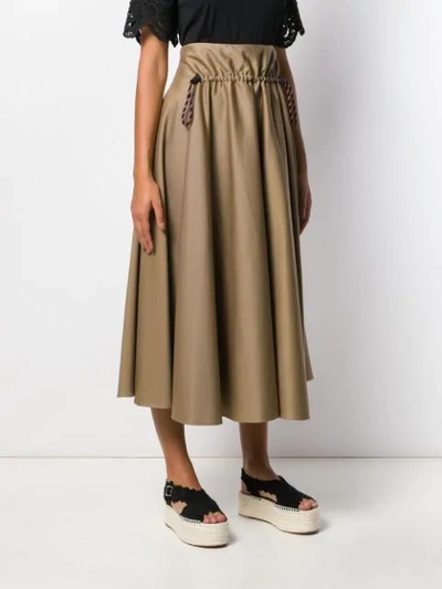 Shop Golden Goose Drawstring High-waist Skirt In Neutrals