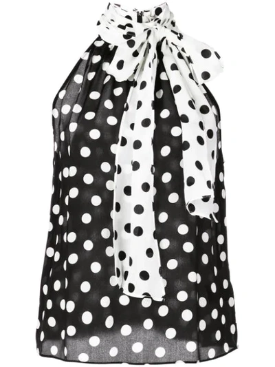 ALICE+OLIVIA POLKA-DOT BLOUSE - 黑色